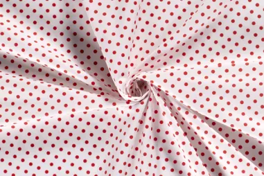 Satijn stof - lichte stretch - off-white - 4241-051 - Katoen stof - poplin - stippen - wit - 5570-050