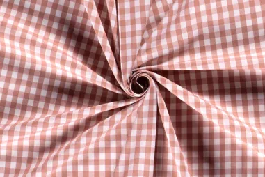 BM 340066-M4-X Verdunkelungsstoff für Vorhänge samtartiges Muster altrosa - Katoen stof - poplin - boerenbont ruit (1 cm) - roze - 5635-014