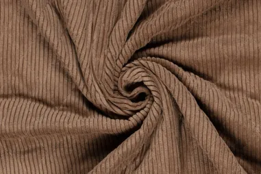 90% polyester, 10% polyamide - Doorgestikte stof - corduroy - bruin - 22084-055