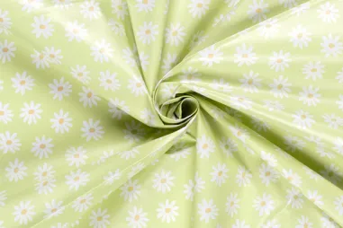 70% PVC, 30% polyester - Tafelzeil - bloemen - lichtgroen - 1857-025
