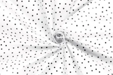 Afneembare stoffen - Tafelzeil - stippen - wit zwart - 1859-050
