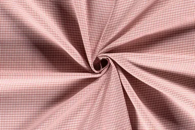 Velours de panne stof - fuchsia - 5666-017 - Katoen stof - poplin- boerenbont mini ruitje (0,2 cm) - roze - 5581-014