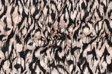 Oeko-Tex klasse 2 - Doorgestikte stof - blurry ikat gradini - zwart - 21012-108