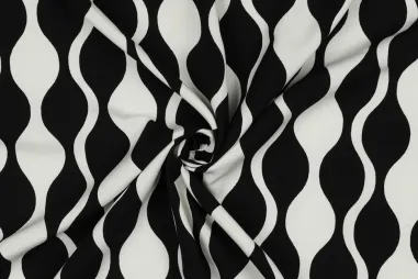 Verhees stoffen - Viscose stof - Ecovero - abstract - zwart gebroken wit - 4250-001