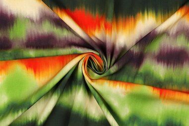 Verhees stoffen - Viscose stof - radiance - digitaal abstract - groen - 4349-001