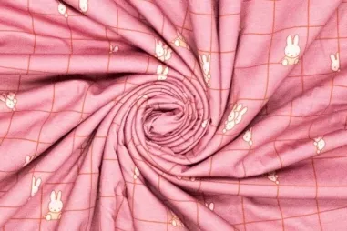 Tricot stoffen - Tricot stof - Nijntje Miffy - roze - 664014-10