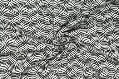 witte stoffen - Stretch stof - cotton velvet - digitaal abstract - zwart wit - 21300-001