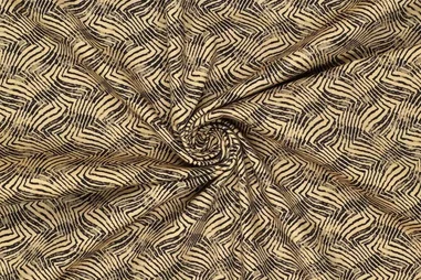 Oeko-Tex klasse 2 - Stretch stof - cotton velvet - digitaal abstract - beige zwart - 21300-178