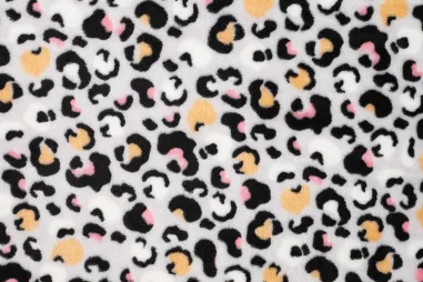 300gr/M² - Fleece stof - cuddle - panterprint - lichtgrijs - 32015-620
