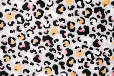 Fleece stoffen - Fleece stof - cuddle - panterprint - lichtgrijs - 32015-620