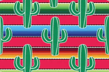 Tuniek stoffen - Texture stof - Mexico cactus - groen multi - 20863-015