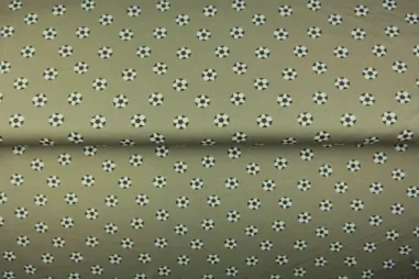 Stenzo stoffen uitverkoop - Tricot stof - digitaal voetbal - kaki grone - 24210-10