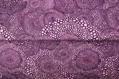 Tricot stoffen - Tricot stof - French Terry - digitaal bloemen dots - paars - 24975-14FT
