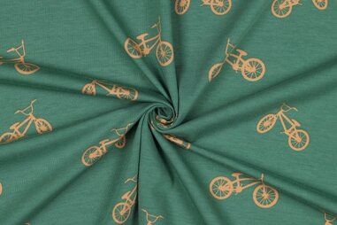 Jongens stoffen - Jersey - BMX Bikes - grün - 4129-006