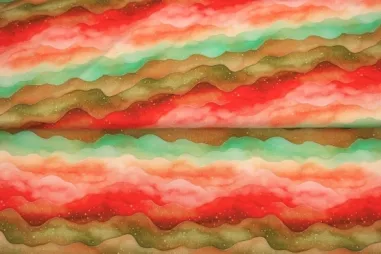 Stenzo stoffen uitverkoop - Tricot stof - French Terry - digitaal abstract - multi - 24514-10