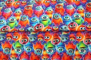 250gr/M² - Tricot stof - French Terry - digitaal monsters - multi - 24536