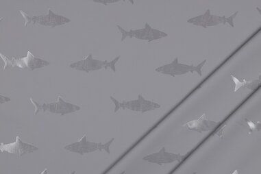 Regenjas - Wasserdichter Stoff - Haie - grau - 3237-004