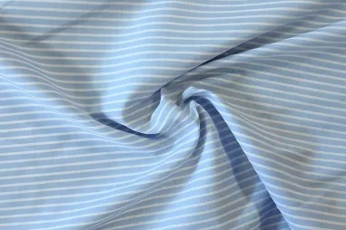 Polytex Stoffen - Baumwolle - gestreift - hellblau - 310187-60