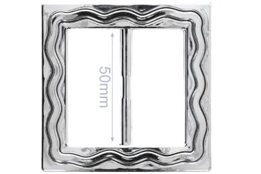Verschlüsse/Schnallen - Siergesp vierkant kunststof 50 mm - zilver - 378639-1