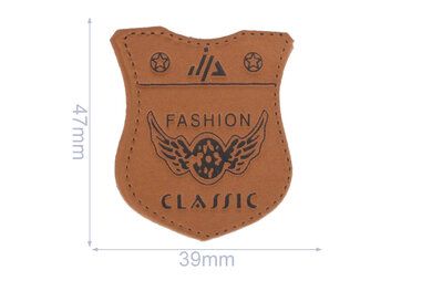 Applicaties - Applicatie fashion classic schild 39x47 mm - bruin - 102-134