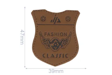 Applicaties - Applicatie fashion classic schild 39x47 mm - bruin - 102-136