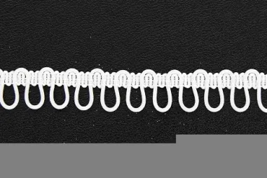 Band - Lussenband met elastische lusjes 17 mm - wit - P274.02