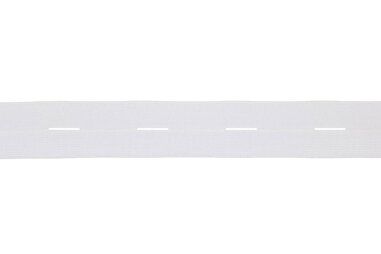 Elastiek - Knoopsgat elastiek 25 mm - wit per meter 97019