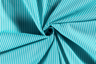 Tafelkleed stoffen - Katoen stof - poplin - gestreept - turquoise - 21514-024