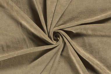 80% katoen, 20% polyester stoffen - Badstof - rekbare badstof - donkerbeige - 11707-053
