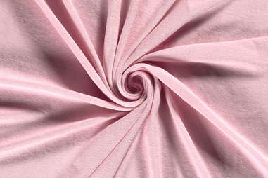 80% katoen, 20% polyester stoffen - Badstof - Rekbare badstof - lichtroze - 11707-013