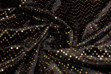 Tanzkleidung - Velours de panne - Hologramm - schwarz - 3510-69