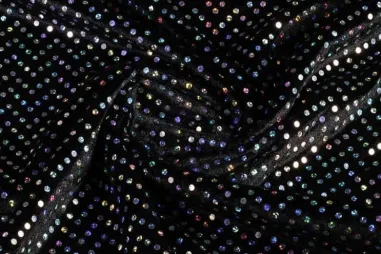 200gr - Velours de panne - hologram - zwart - 3510-110
