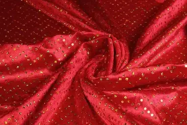 JO stoffen - Velours de panne - Hologramm - rot - 3510-125