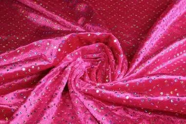 Tanzkleidung - Velours de panne - Hologramm - fuchsia - 3510-105