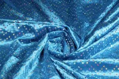 JO stoffen - Velours de panne - Hologramm - aqua - 3510-133