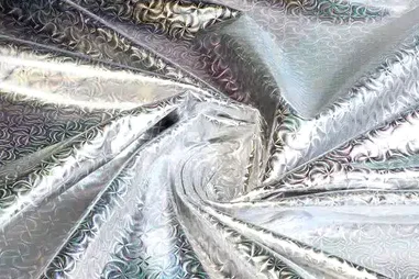 Kunstleer stof - zilver-grijs - 1268-070 - Rekbaar lamee - illusion - zilver - 7051-70