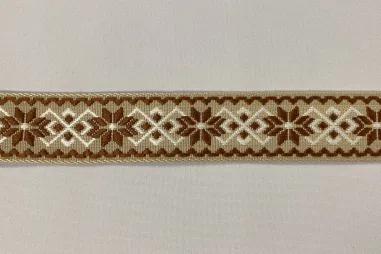 Band - Tassenband 38 mm - beige bruin wit - 3568-30