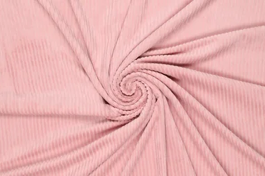 Flared broek - Tricot stof - corduroy - roze - 0729-820