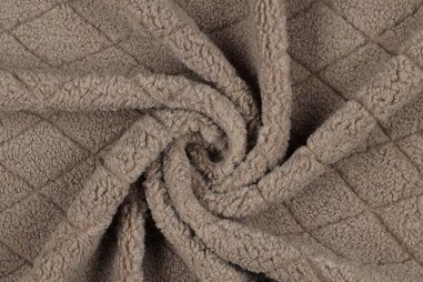 Taupe stoffen - Teddy stof - diamond - taupe bruin - 3352-003