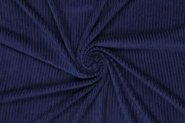 Flared broek - Tricot stof - corduroy - blauw - 0729-605