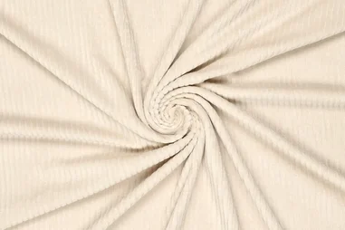 95% polyester, 5% elastan stoffen - Tricot stof - corduroy - creme - 0729-020