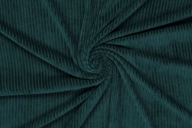 95% polyester, 5% elastan stoffen - Tricot stof - corduroy - donkergroen - 0729-200