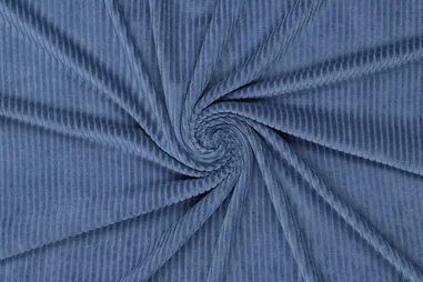 Jeans blauwe stoffen - Tricot stof - corduroy - jeansblauw - 0729-690