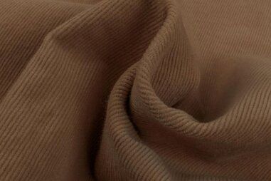 Broek stoffen - Ribcord stof - stretch - lichtbruin - 0340-090