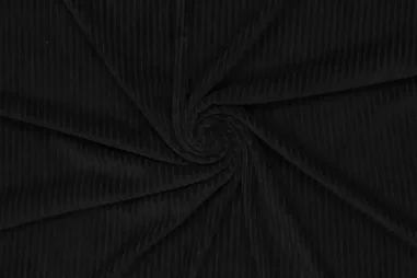 Flared broek - Tricot stof - corduroy - zwart - 0729-999