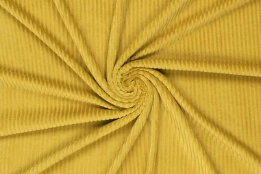 Flared broek - Tricot stof - corduroy - geel - 0729-312