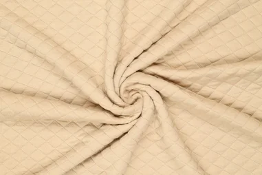 Gestepte voering stoffen - Doorgestikte stof - diamond jacquard - lichtbeige - JT509