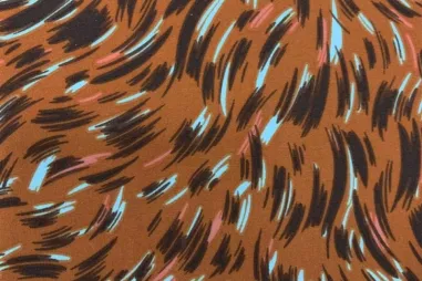 Polyamide stoffen - Polyamide stof - travel - furry waves - oranjebruin - JT530