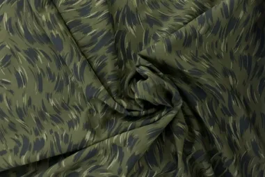 Polyamide stoffen - Polyamide stof - travel - furry waves - donkergroen - JT531