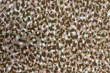 JT stoffen - Polyamide stof - travel - spotty cheeta - bruin roze - JT533